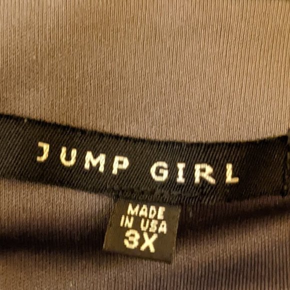 Jump Girl Sleeveless Gray & Blue Satin Dress w/Front Pleats - size 3X - Picture 7 of 7